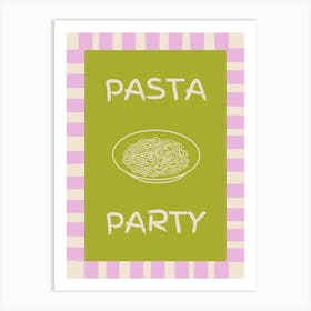 Pasta Party Green & Lilac Poster Art Print