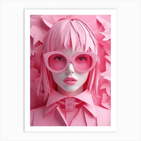 Pink Paper Art Art Print