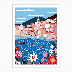 Santa Margherita Ligure, Italy, Illustration In The Style Of Pop Art 3 Art Print