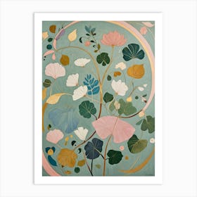 Pastel Leaves Swirl Art Print