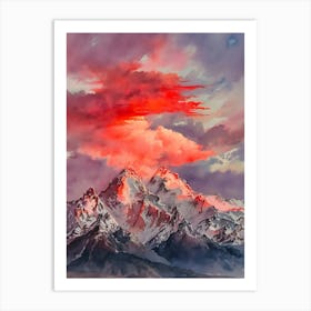 Sunset Over The Mountains 7 Art Print