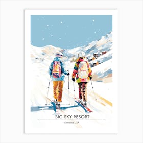 Big Sky Resort   Montana Usa, Ski Resort Poster Illustration 0 Art Print