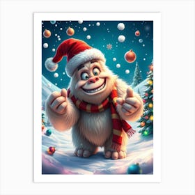 Santa Gorilla Art Print