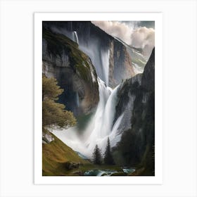 Gavarnie Falls, France Realistic Photograph (3) Art Print