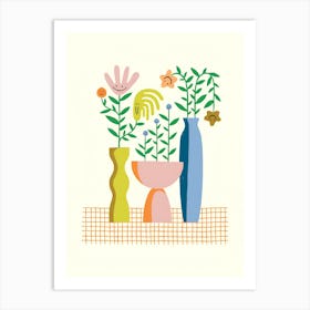 Vases And Flowers Art Print