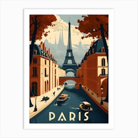 Paris Retro Travel Art Print