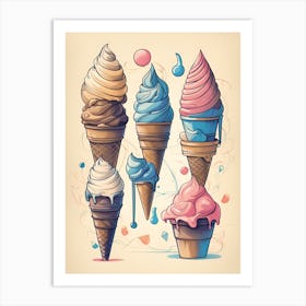 Ice Cream Cones Art Print