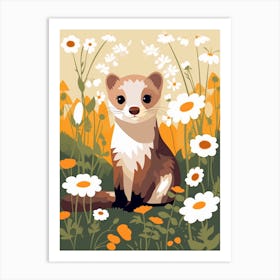 Baby Animal Illustration  Ferret 3 Art Print