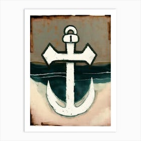 Hope And Anchor Symbol Abstract Painting Art Print