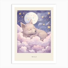 Sleeping Baby Wolf 2 Nursery Poster Art Print