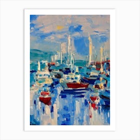 Port Of Larnaca Cyprus Abstract Block harbour Art Print