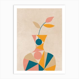 Colorful Geometric Potted Plant Art Print