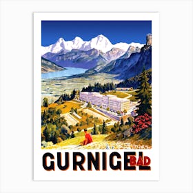 Gurnigel Bad, Switzerland, Tourist Poster Art Print