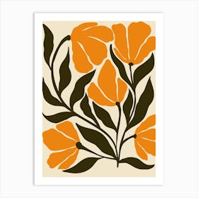 Orange Flowers 5 Art Print