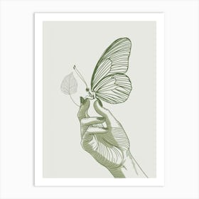 Butterfly In Hand Art Print