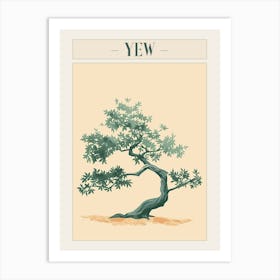 Yew Tree Minimal Japandi Illustration 1 Poster Art Print