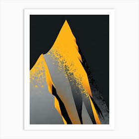 Mountain On A Black Background Art Print