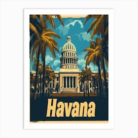 Aihrgdesign A Retro Travel Poster For Havana 1 Art Print