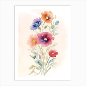 Watercolor Flowers Art Print