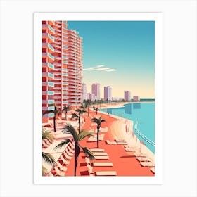 Cancun, Mexico, Flat Illustration 1 Art Print