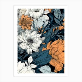 Floral Wallpaper flora nature flowers Art Print