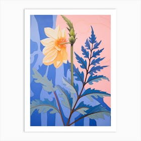 Aconitum 2 Hilma Af Klint Inspired Pastel Flower Painting Art Print