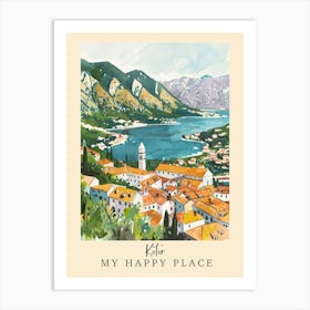My Happy Place Kotor 4 Travel Poster Art Print