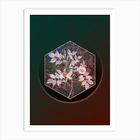 Abstract Mountain Rose Bloom Mosaic Botanical Illustration n.0112 Art Print