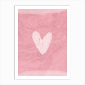 Heart On A Pink Blanket Art Print