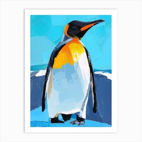 King Penguin Signy Island Colour Block Painting 2 Art Print