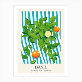 Marche Aux Legumes Basil Summer Illustration 1 Art Print