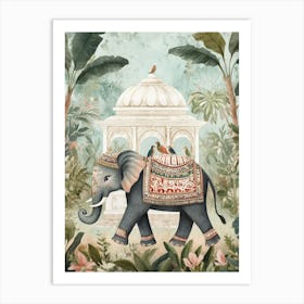 Elephant In The Garden Art Print