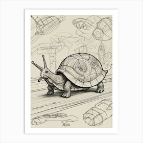 Snail Sketch Art Print