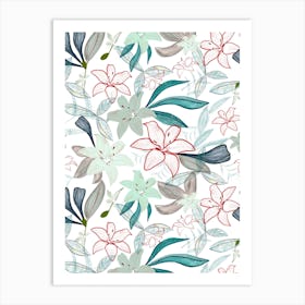 Exotic Lily White Art Print