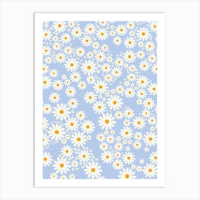 Daisy Garden | 10 - Baby Blue Art Print