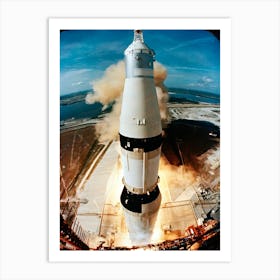 The Huge, 363 Feet Tall Apollo 11 Space Vehicle Is Launched From Pad A, Launch Complex 39, Kennedy Space Center, July 16, 1969 Art Print