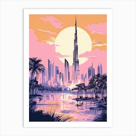 Dubai In Risograph Style 1 Art Print