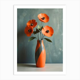 Poppies In A Vase Art Print