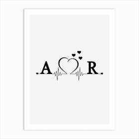 Personalized Couple Name Initial A And R Art Print