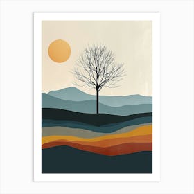 Lone Tree, Minimalism 11 Art Print