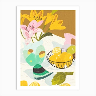 Lilies And Lemons Art Print