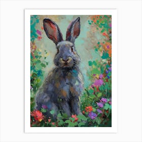 Silver Fox Rabbit Painting 3 Art Print