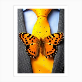 Butterfly On A Suit Art Print