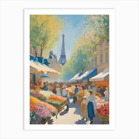 Paris Flower Market Art Print