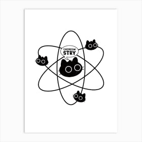 Cat Atoms Art Print