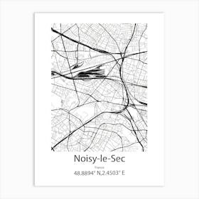 Noisy Le Sec,France Minimalist Map Art Print