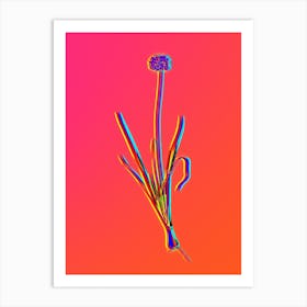 Neon Mouse Garlic Botanical in Hot Pink and Electric Blue n.0462 Art Print