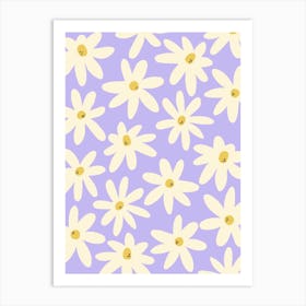 Violet Camomiles Art Print