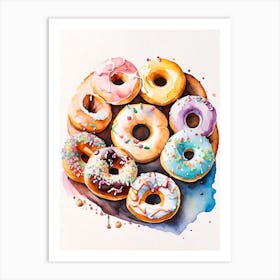 A Buffet Of Donuts Cute Neon 2 Art Print