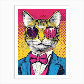 Super Cool Cat Illustration Pop 6 Art Print